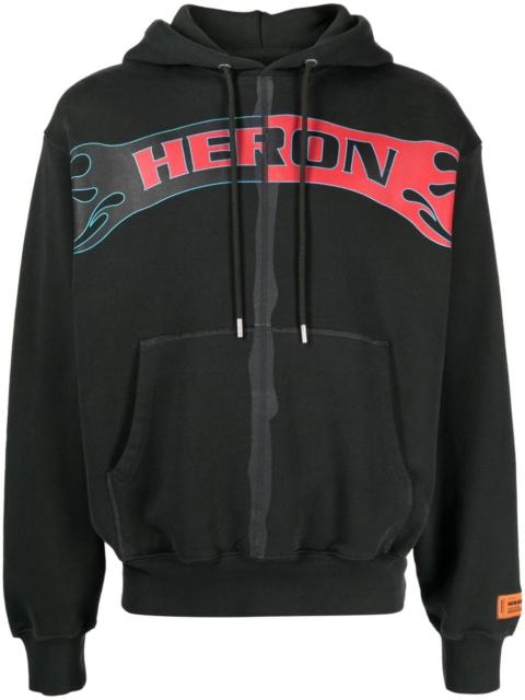 logo-print zip-up hoodie