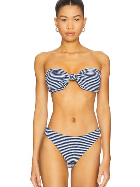 Stripe Knot Bandeau Bikini Top