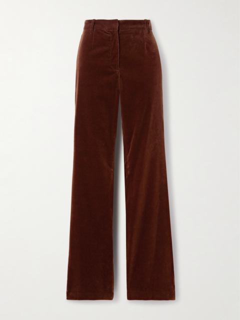 Corette Cotton-blend Velvet Straight-leg Pants