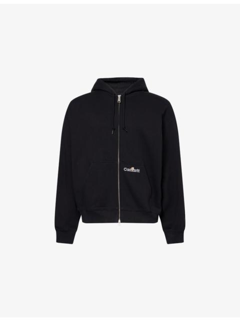 Relaxed-Fit Embroidered-Logo Cotton Hoodie