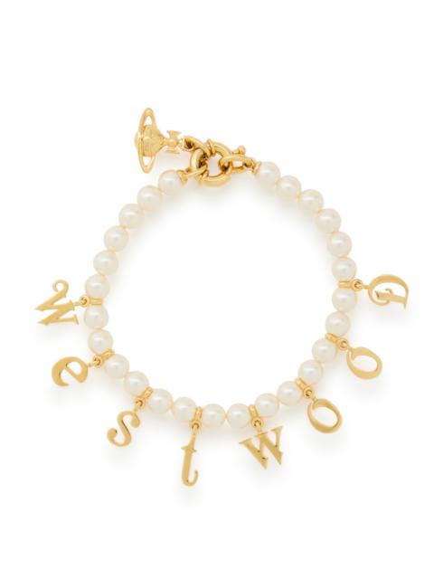 Vivienne Westwood Leanne Letter-charm Pearl Bracelet