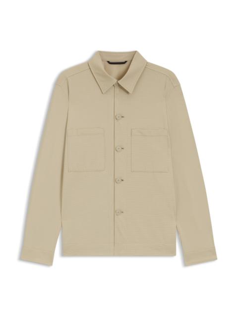 RELAXED-FIT OVERSHIRT IN STRETCH SEERSUCKER