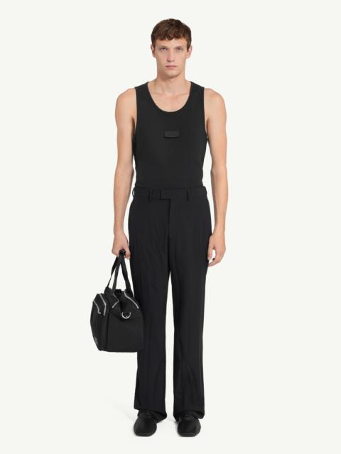 Creased wool-blend trousers