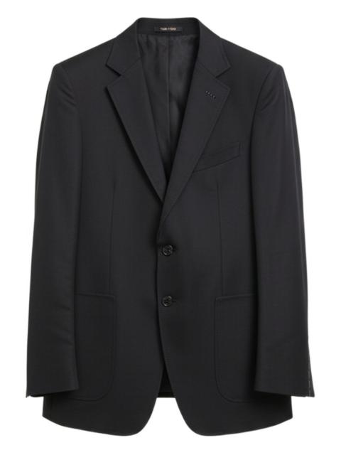 three-button patch-pocket blazer