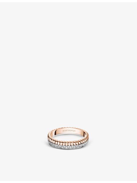 Quatre Radiant Edition 18ct white, rose-gold and 0.23ct diamond wedding band
