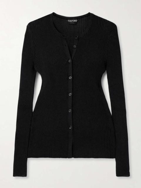 Ribbed-knit cardigan
