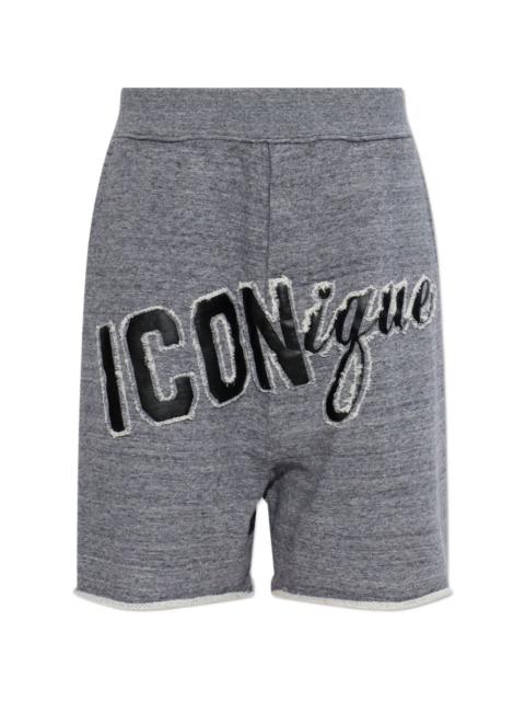 appliqué frayed shorts