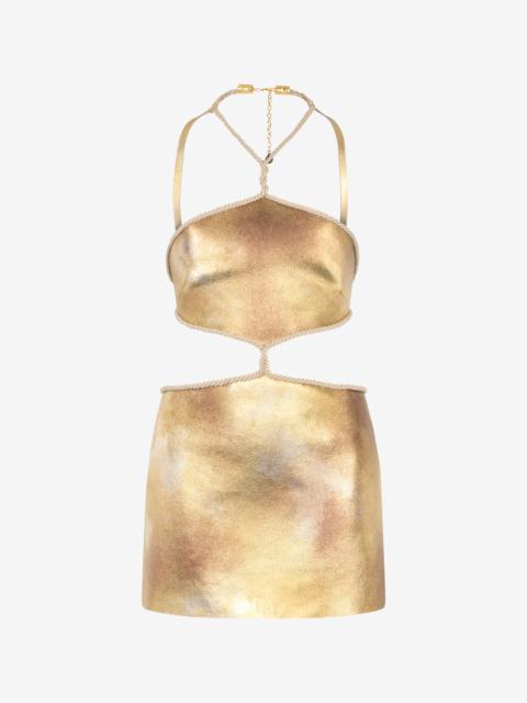 Cut-Out Short Dress with Ropes