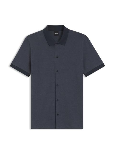 REGULAR-FIT SHIRT IN BUBBLE-STRUCTURE COTTON