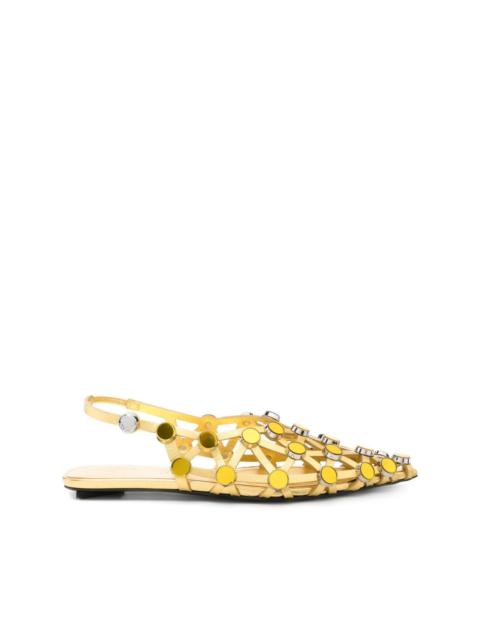 Grid ballerina shoes