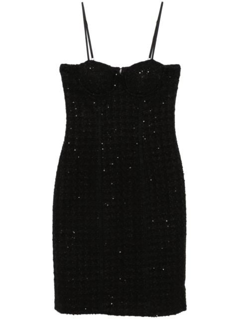 sequin-embellished bouclé midi dress