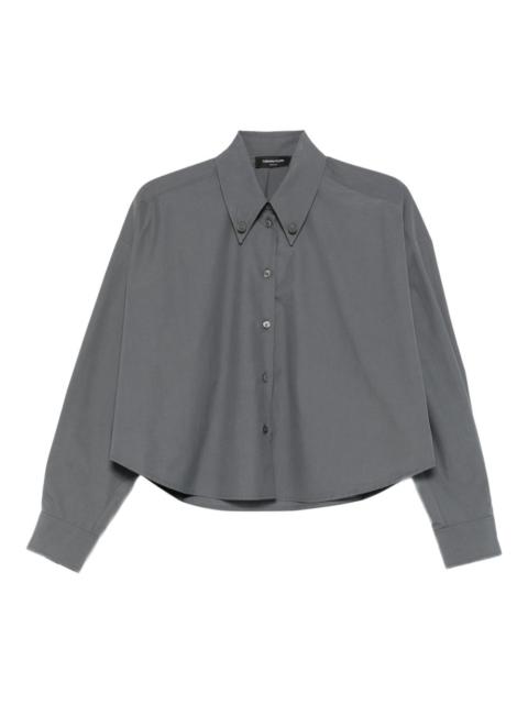 button-down cropped shirt