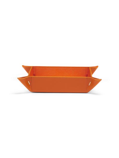 Orange saffiano leather change tray