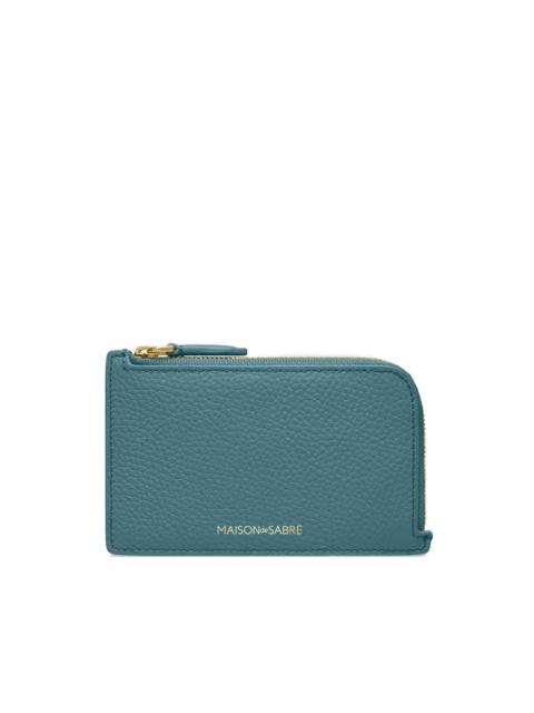 pebbled zip card holder