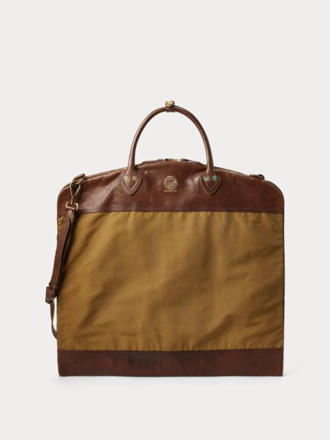 Leather-Trim Oilcloth Garment Bag