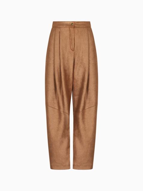 DOUBLE-SIDED JERSEY SINGLE-PLEAT TROUSERS