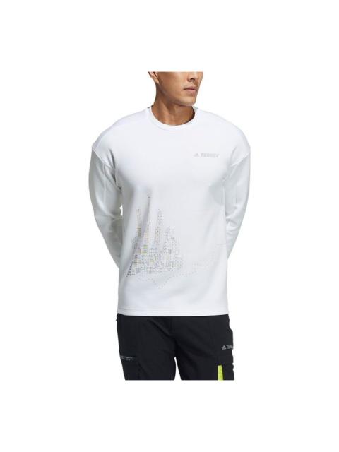 adidas Mtnlt Gfx Sweat Casual Sports Pullover Round Neck White GN7572