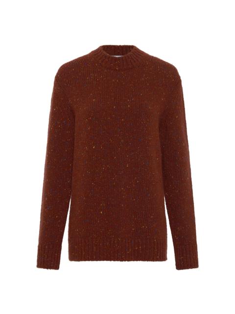 Alfie Knit Sweater in Burnt Sienna Multi Speckle Cashmere