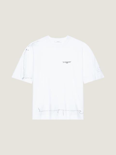 BOXY FIT T-SHIRT IN COTTON WITH TROMPE L'ŒIL PATTERN