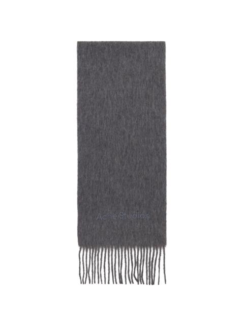 Gray Wool Logo Scarf