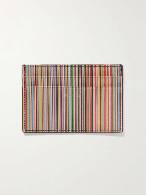 Striped Leather Cardholder