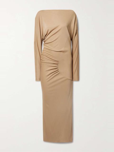 Oron gathered stretch-jersey gown