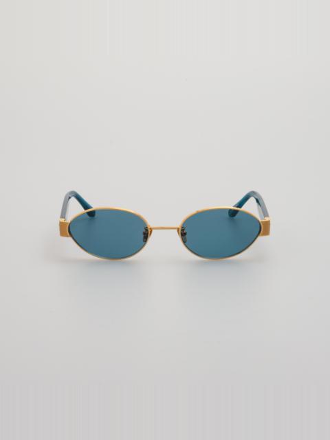 Sadie Oval Sunglasses in Aqua