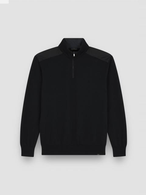 SOFT COOL TOUCH WOOL HALF ZIP SWEATER WITH TYPHOON® PLATINUM DETAILS