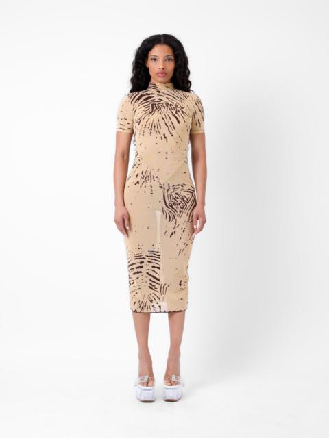 KNOCKOUT DRESS BEIGE ZEBRA PRINT