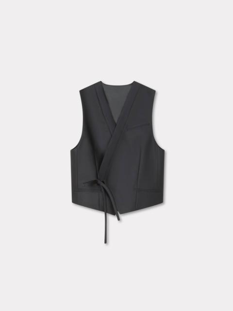 Kimono vest in virgin wool and silk
