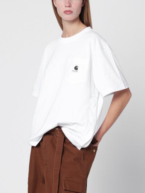 White cotton T-shirt with logo patch