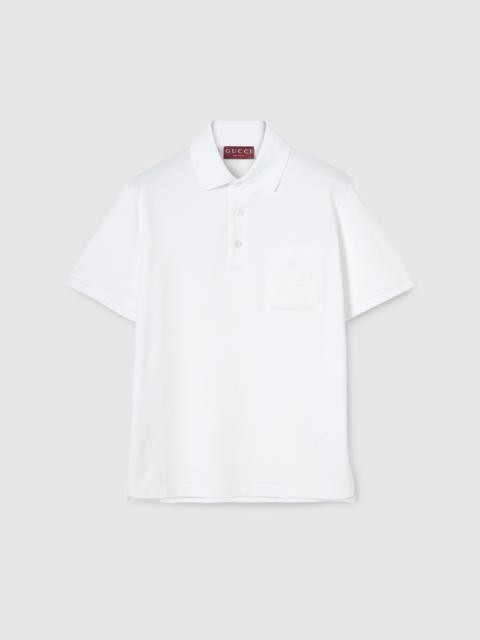 Cotton piquet polo shirt with embroidery