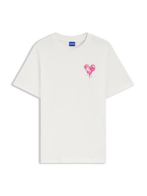 HEART-ARTWORK T-SHIRT IN COTTON JERSEY