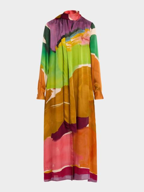 x Helen Frankenthaler Critique Silk Scarf Dress