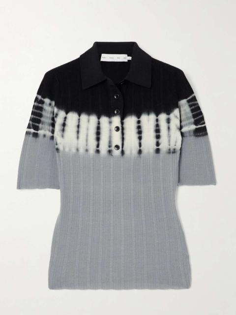 Louisa printed wool polo shirt
