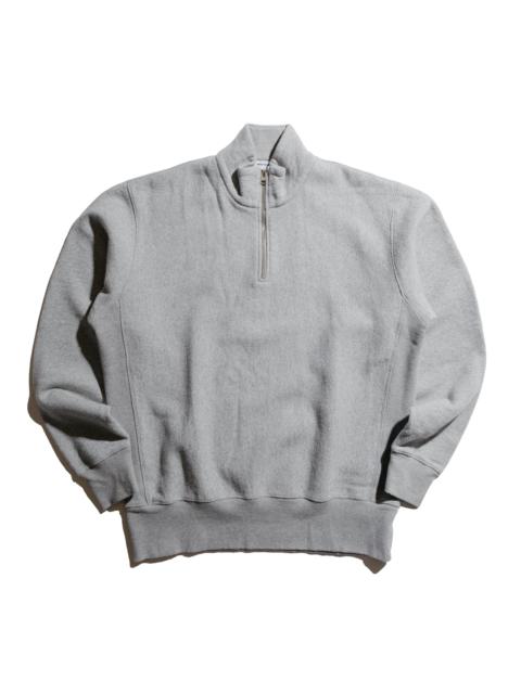 Ketel Relaxed Cotton Wool Half Zip Sweatshirt Grey Melange