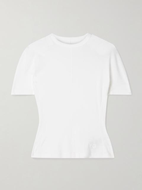 + Y-3 printed organic cotton-jersey T-shirt White