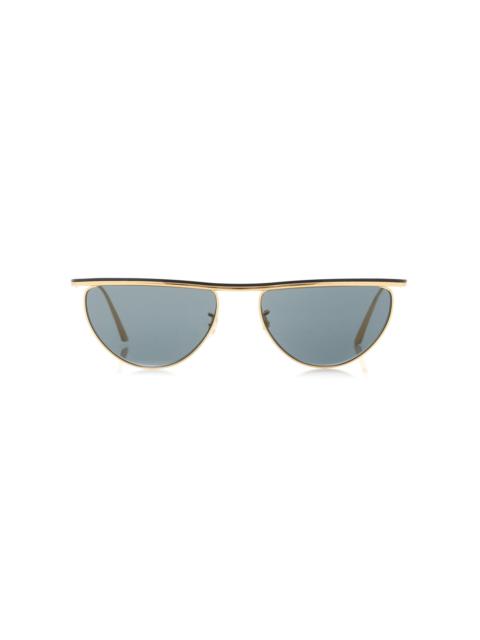 x Oliver Peoples 1984C D-Frame Metal Sunglasses black
