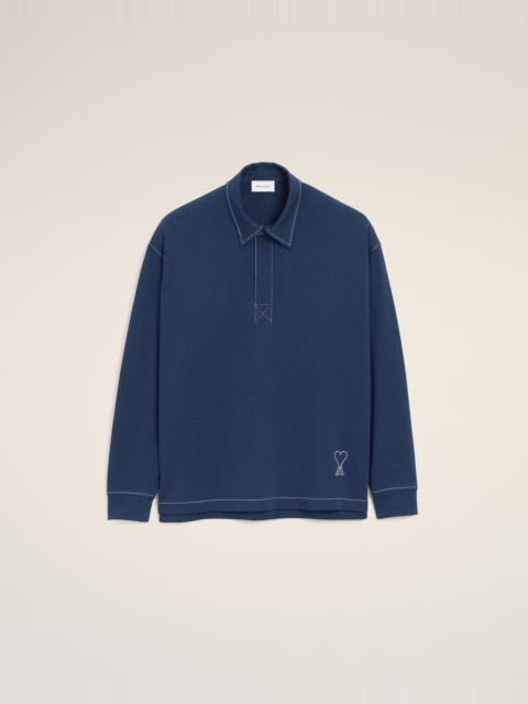 BLUE COTTON LONG SLEEVES AMI DE COEUR POLO