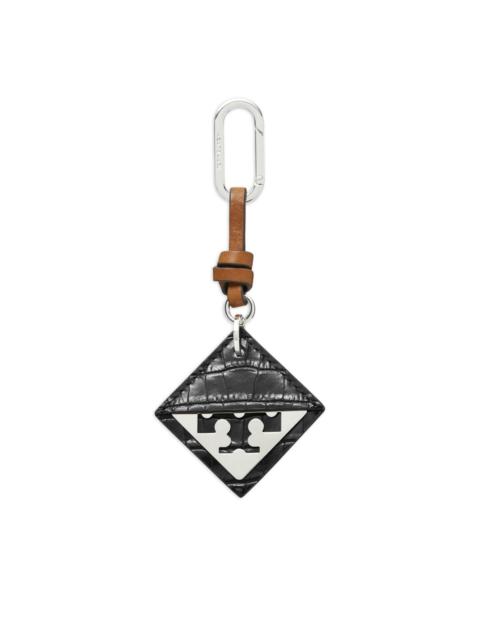 crocodile-embossed logo-detail keyring