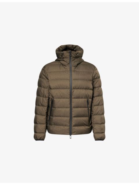 Brand-Print Hooded Shell-Down Jacket