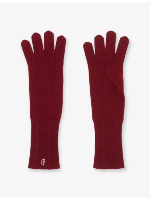 Logo-Embroidered Wool And Cashmere-Blend Gloves