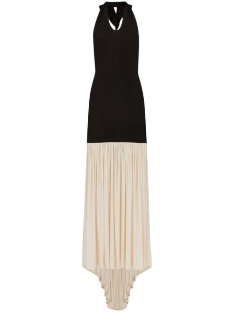 halterneck sleeveless maxi dress