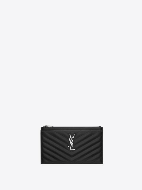 cassandre saint laurent matelassé bill pouch in grain de poudre embossed leather