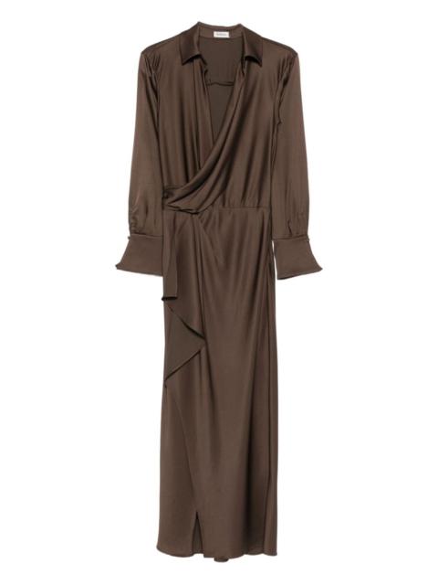 wrap-front maxi dress