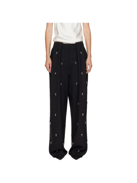 Black Sphere Embroidered Balloon Trousers