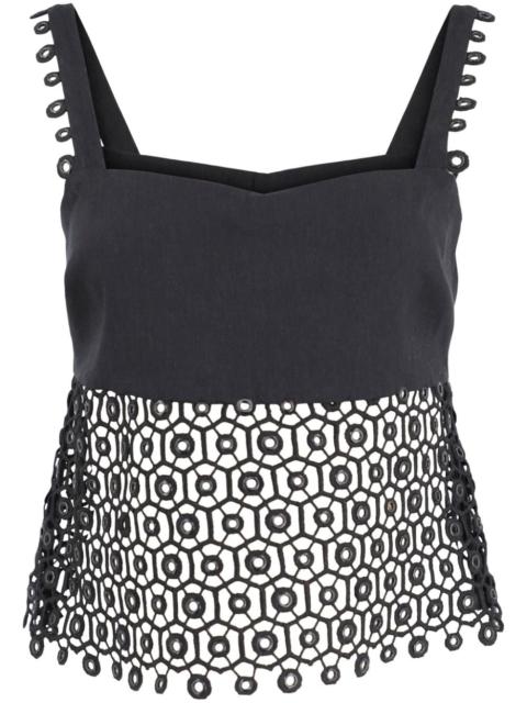 Dorian eyelet-embellished sleeveless top