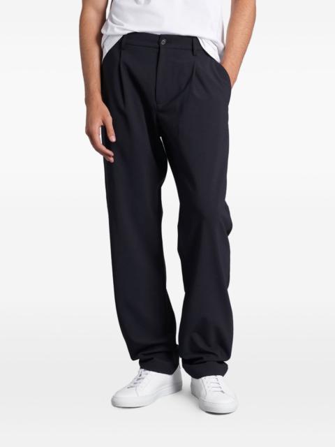 pleated-front flannel trousers