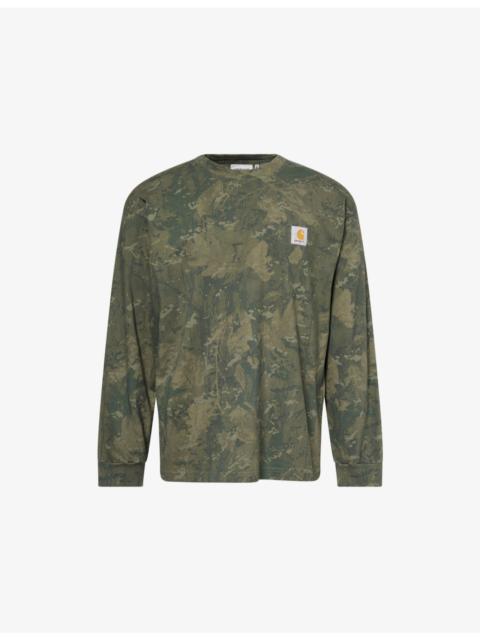 Camo Combi Long-Sleeves Cotton-Jersey T-Shirt