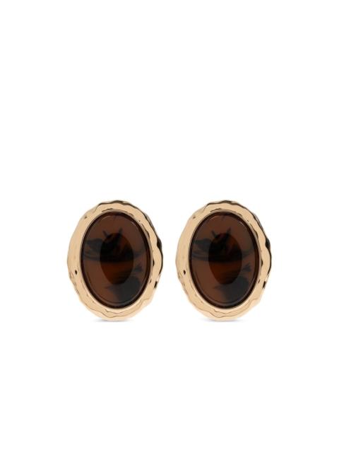 tortoiseshell round-shape earrings